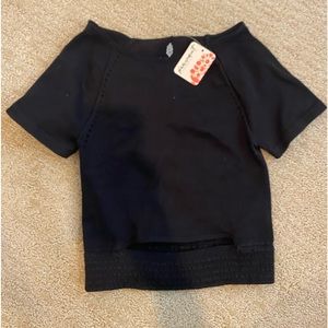 Black free people cut out workout top, size xs/s, new w/ tags